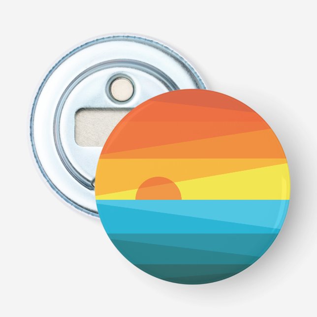 Beautiful Sunset and Sea Waves  Bottle Opener (Front)