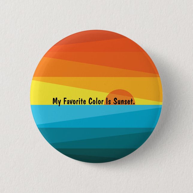 Beautiful Sunset and Sea Waves  Button (Front)