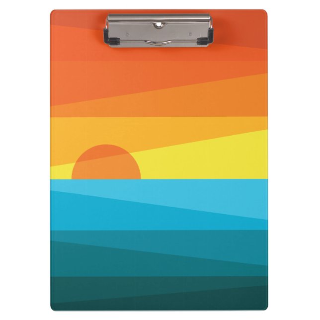 Beautiful Sunset and Sea Waves   Clipboard (Front)