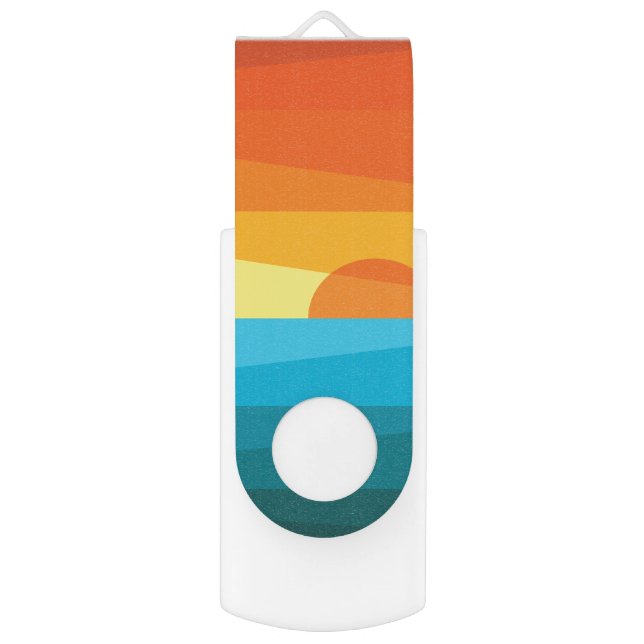 Beautiful Sunset and Sea Waves  Flash Drive (Front Vertical)