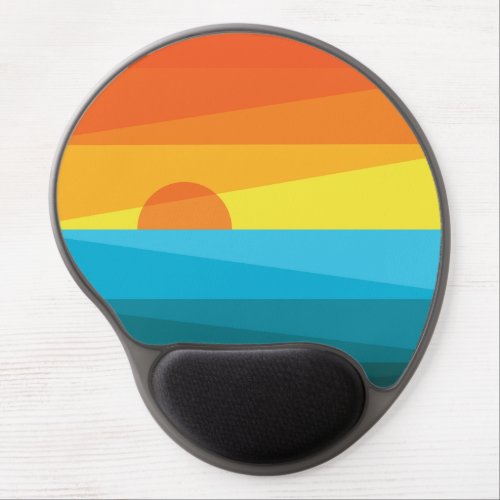 Beautiful Sunset and Sea Waves  Gel Mouse Pad