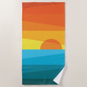Beautiful Sunset and Sea Waves Golf Towel