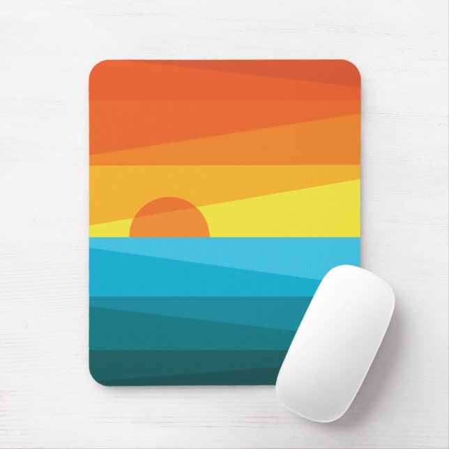 Beautiful Sunset and Sea Waves  Mouse Pad (With Mouse)