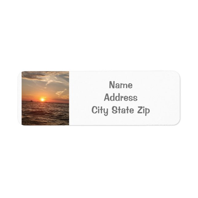 *BEAUTIFUL SUNSET AT BEACH* ADDRESS LABELS (Front)