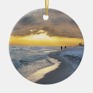 Beautiful Sunset at Pensacola Beach, Florida Ceramic Ornament