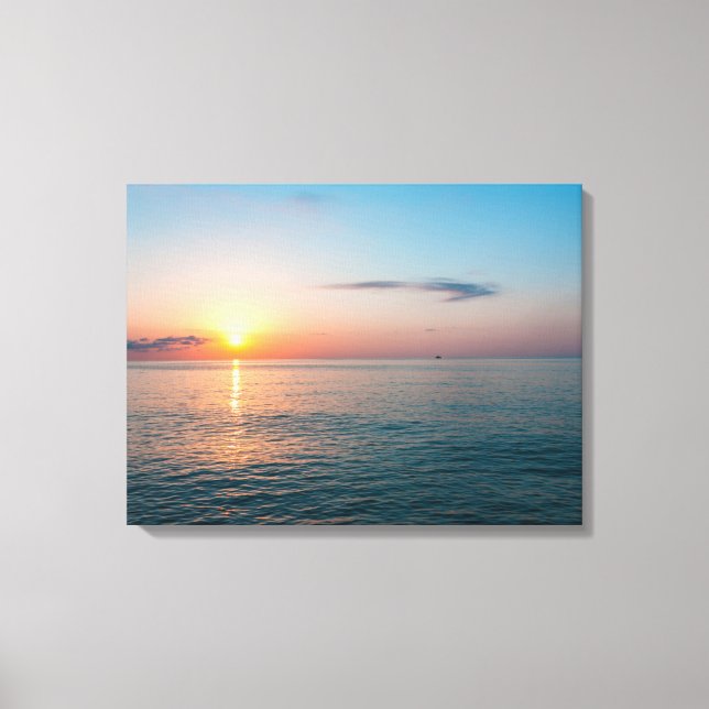 Beautiful sunset at sea. Batumi Georgia Canvas Print (Front)