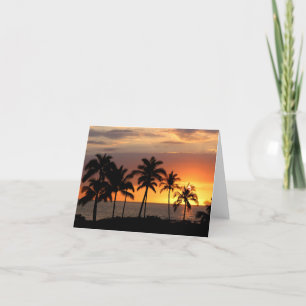 Beautiful Sunset at the Beach  Letterpress Thank You Card