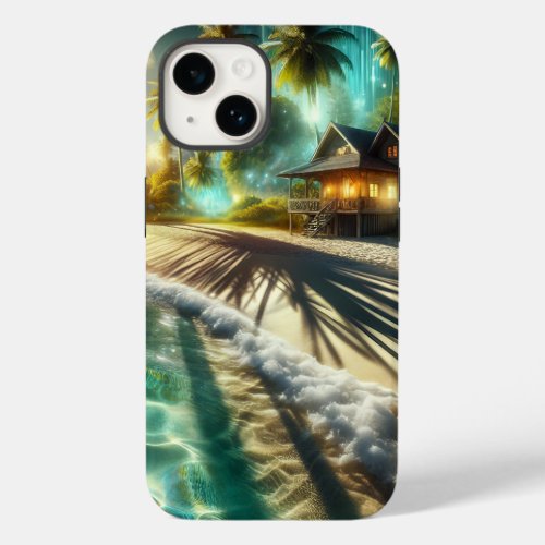 Beautiful Sunset Beach House Themed Case_Mate iPhone 14 Case