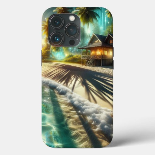 Beautiful Sunset Beach House Themed iPhone 13 Pro Case
