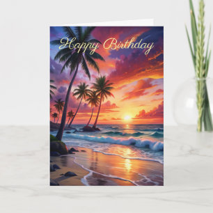 Beautiful Sunset Birthday Card