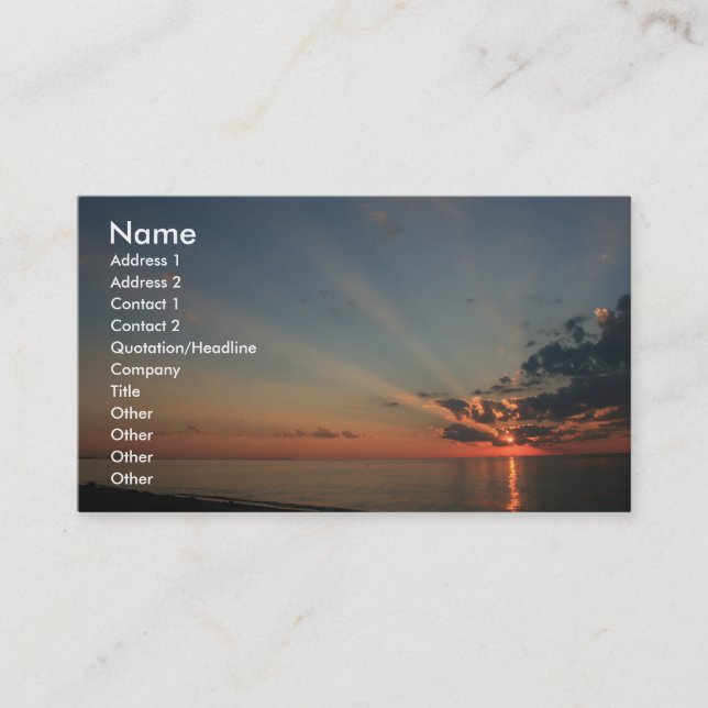 Beautiful Sunset Business Card (Front)