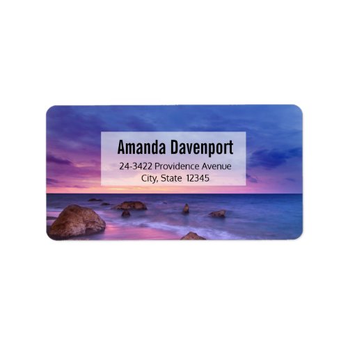 Beautiful Sunset Coastal Photograph Address Label