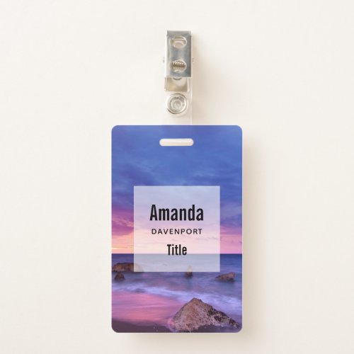 Beautiful Sunset Coastal Photograph Badge