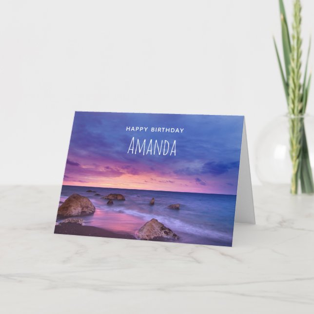 Beautiful Sunset Coastal Photograph Birthday Card (Front)