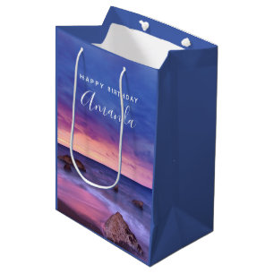 Beautiful Sunset Coastal Photograph Birthday Medium Gift Bag