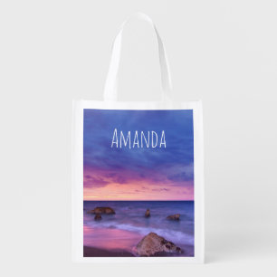 Beautiful Sunset Coastal Photograph Grocery Bag