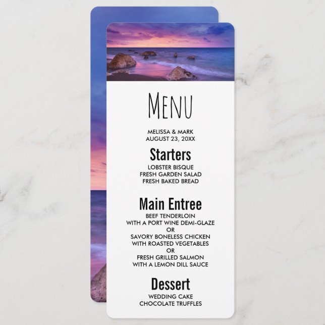 Beautiful Sunset Coastal Photograph Invitation (Front/Back)