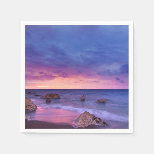 Beautiful Sunset Coastal Photograph Napkins (Front)