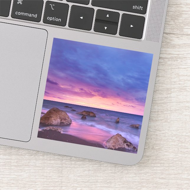 Beautiful Sunset Coastal Photograph Sticker (Detail)
