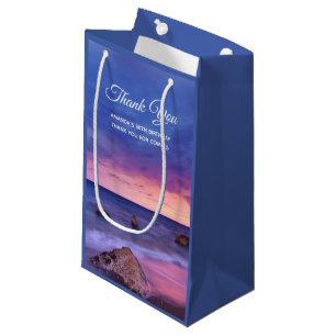 Beautiful Sunset Coastal Photograph Thank You Small Gift Bag