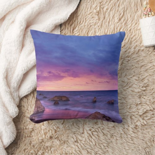 Beautiful Sunset Coastal Photograph Throw Pillow