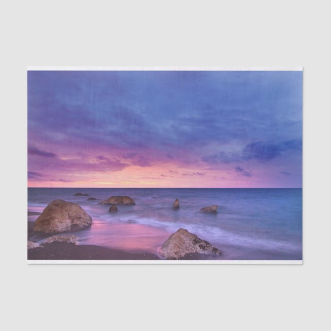 Beautiful Sunset Coastal Photograph Tissue Paper (Front)