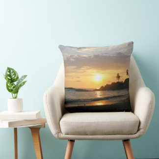 Beautiful Sunset in Costa Rica Throw Pillow