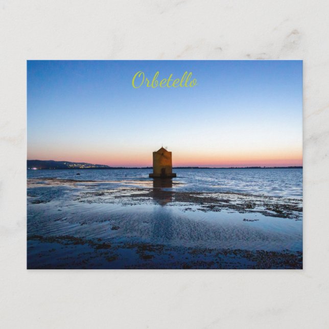 Beautiful sunset in Orbetello, Tuscany Postcard (Front)