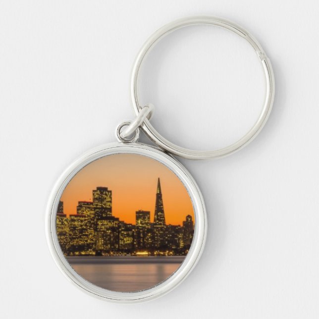 Beautiful sunset in San Francisco Keychain (Front)