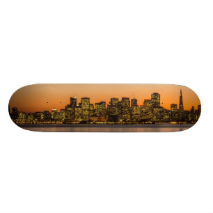 Beautiful sunset in San Francisco Skateboard Deck