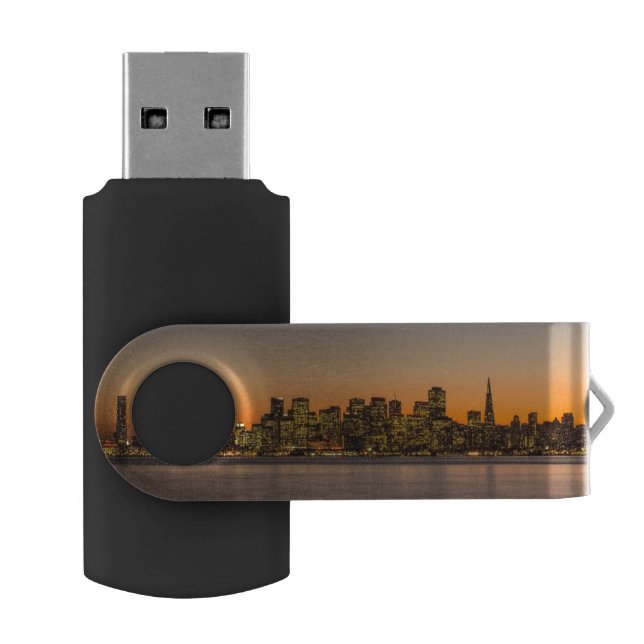 Beautiful sunset in San Francisco USB Flash Drive (Opened)