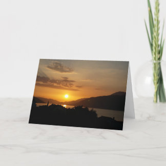 Beautiful sunset letterpress thank you card