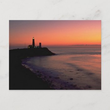 Beautiful Sunset: Montauk Point Light House  Long Postcard by inspirelove at Zazzle