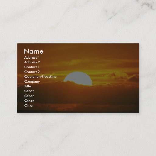 Customizable Beautiful Sunset: Moorea, outer reef pass, Tahiti Business Cards
