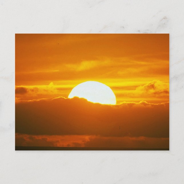 Beautiful Sunset: Moorea, outer reef pass, Tahiti Postcard (Front)