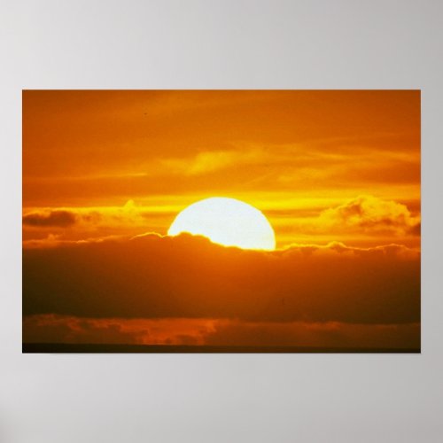 Beautiful Sunset Moorea outer reef pass Tahiti Poster