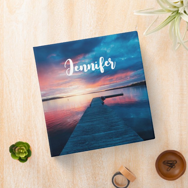 Beautiful Sunset on a Calm Lake 3 Ring Binder (In Situ)