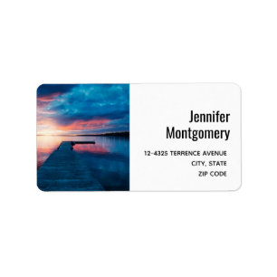 Beautiful Sunset on a Calm Lake Address Label