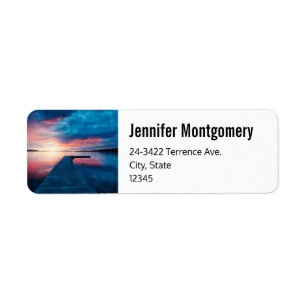 Beautiful Sunset on a Calm Lake Address Label