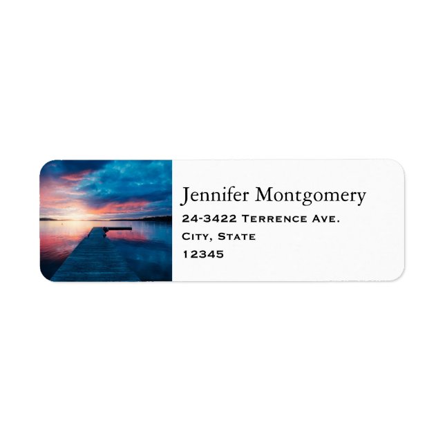 Beautiful Sunset on a Calm Lake Address Label (Front)