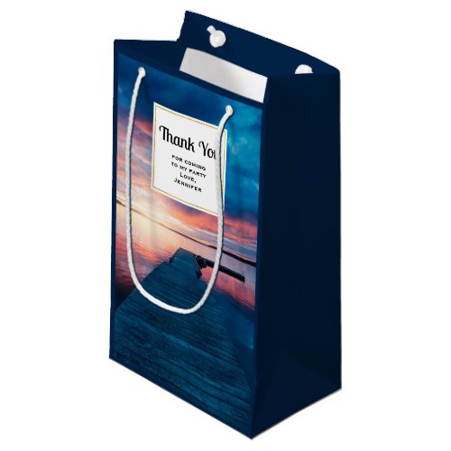 Beautiful Sunset on a Calm Lake Party Thank You Small Gift Bag