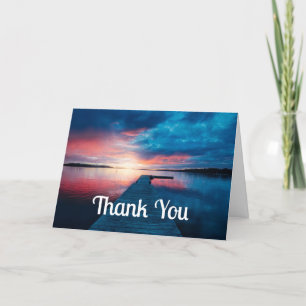 Beautiful Sunset on a Calm Lake Thank You Card