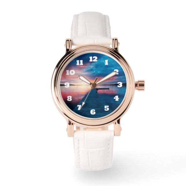  Beautiful Sunset on a Calm Lake Watch (Front)