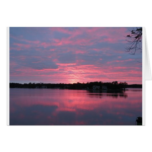 Beautiful sunset on Lake #3 Cards (Front Horizontal)