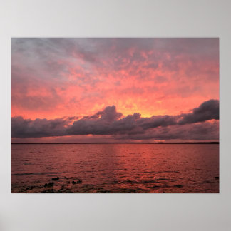 Beautiful sunset on Lake Eustis in Central Florida Poster