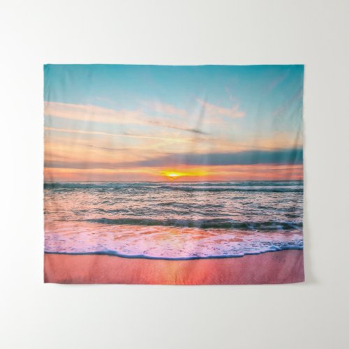 Beautiful Sunset on the Beach Tapestry