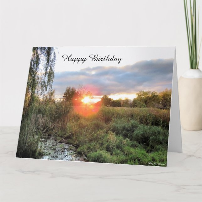 Beautiful Sunset on the Horizon - Birthday Card (Front)