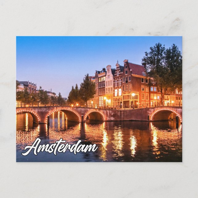 Beautiful Sunset Over Amsterdam, Netherlands Postcard (Front)