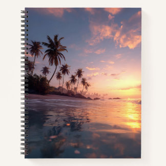 Beautiful sunset over calm water Notebook