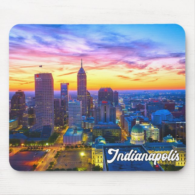 Beautiful Sunset Over Indianapolis, Indiana, USA Mouse Pad (Front)